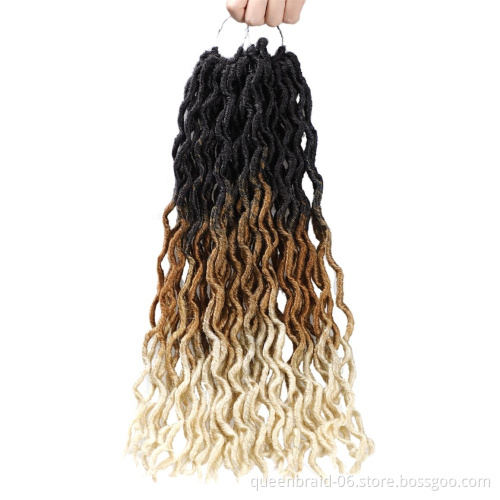 Gypsy Synthetic locs CrochetHair 18'' Ombre Synthetic Braiding Hair Wavy Dreadlocks Crochet Braids Curly Wavy Crochet Braid
